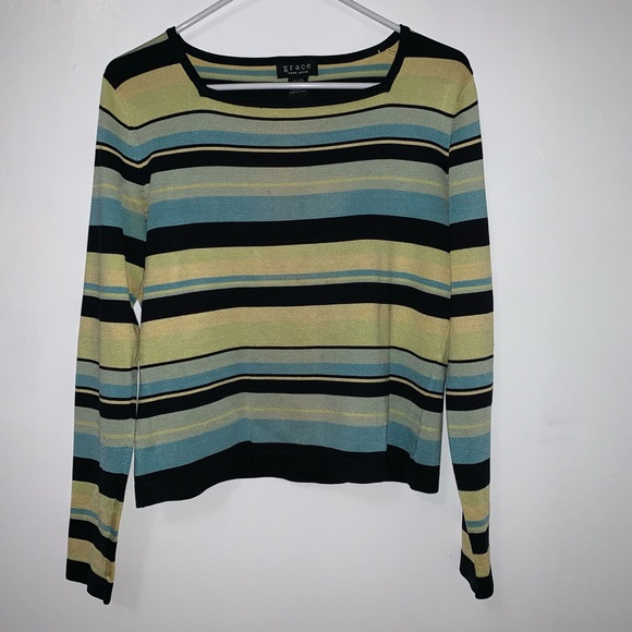 CLOSING- SEND OFFERS SILK Color Block Sweater - Picture 1 of 4
